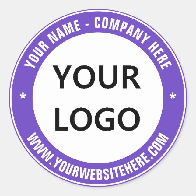 Custom Company Logo and Text Sticker - Your Colour (Front)
