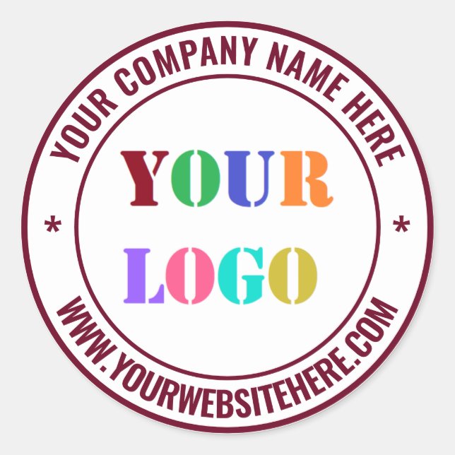 Custom Company Logo and Text Stickers Example (Front)