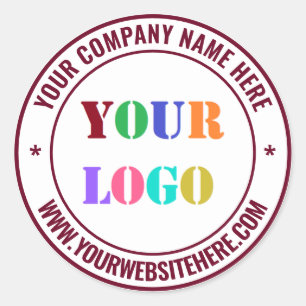 Custom Company Logo and Text Stickers Your Colours
