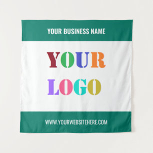 Custom Company Logo and Text Tapestry Template