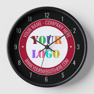 Custom Company Logo and Text Wall Clock Example