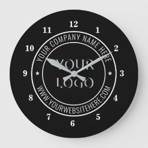 Custom Company Logo and Text Wall Clock Template