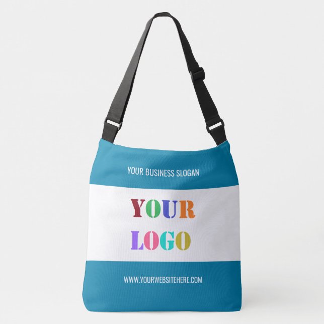 Custom Company Logo and Text Your Business Crossbody Bag (Front)