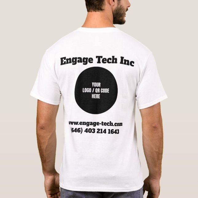 Custom Company Logo Attire (front & back design) T T-Shirt (Back)