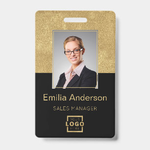 Custom Company Logo Basic Bar Code Employee Photo ID Badge