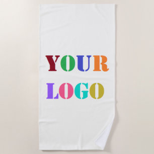 Custom Company Logo Beach Towel Choose Colour