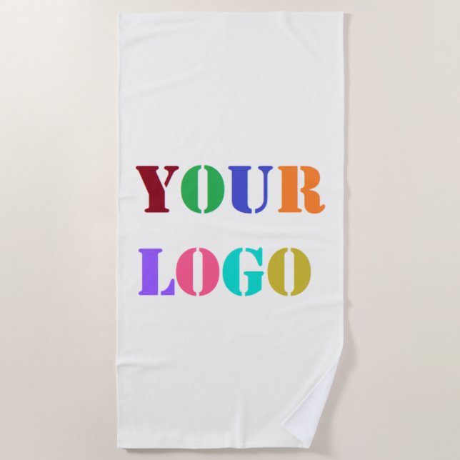 Custom Company Logo Beach Towel Choose Colour (Front)