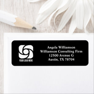Custom Company Logo Black Business Return Address Label