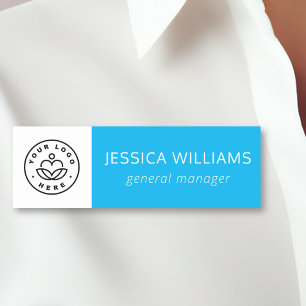 Custom Company Logo Blue Employee Name Tag