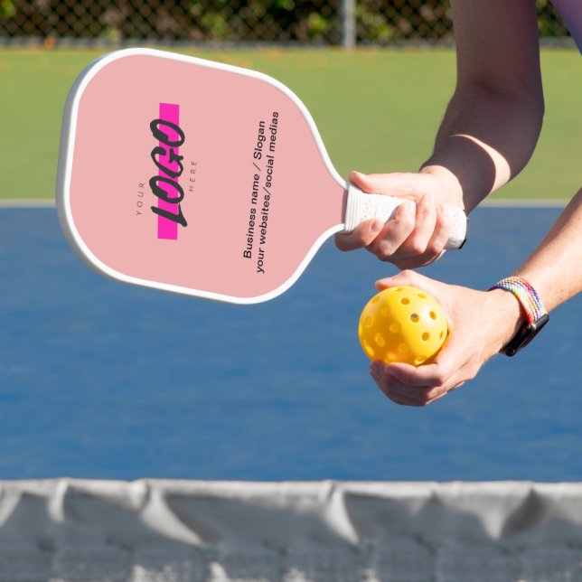 Custom Company Logo blush pink Business Corporate  Pickleball Paddle (Insitu)
