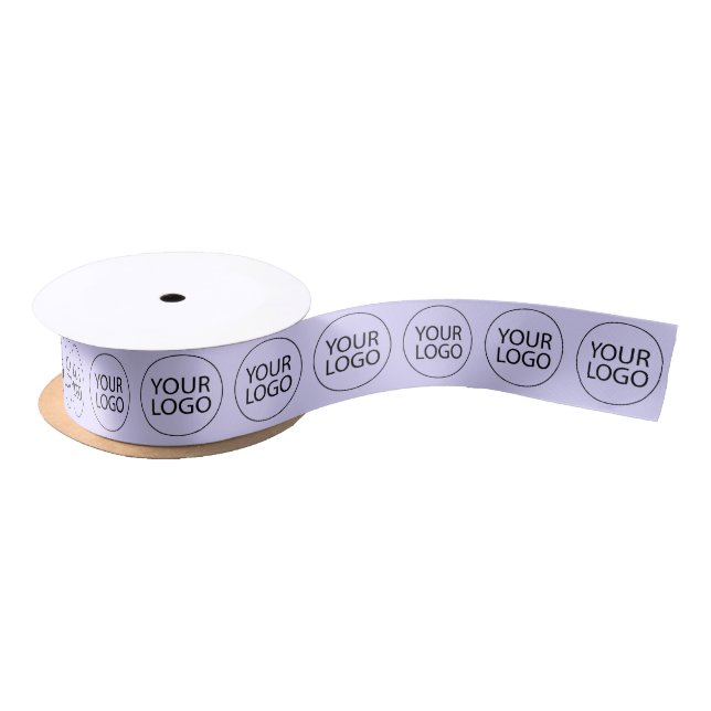 Custom Company Logo Branded Business Black Purple  Satin Ribbon (Spool)