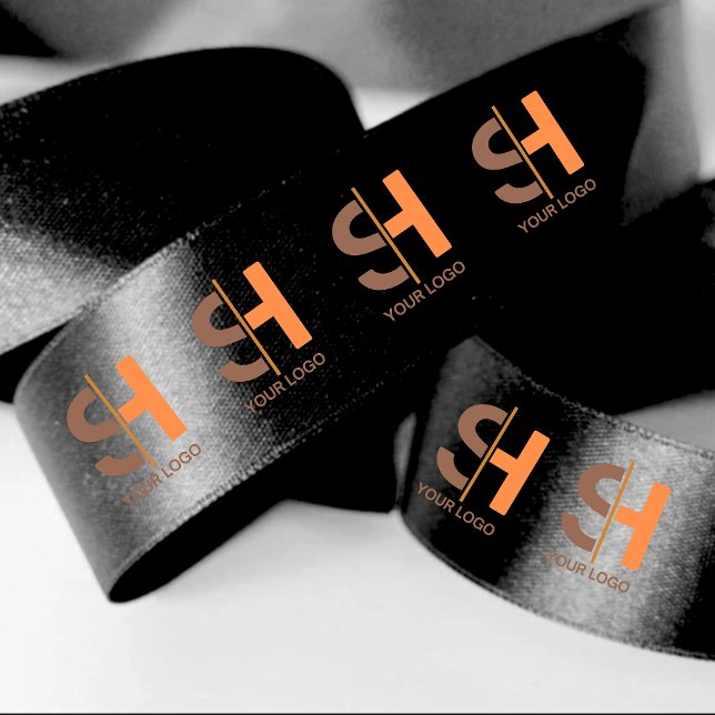 Custom company logo branded business gifts black satin ribbon (Creator Uploaded)