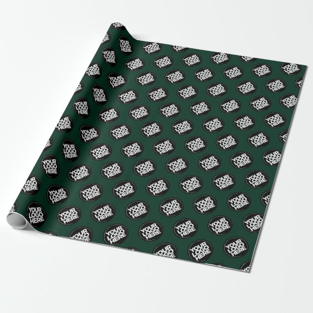 Custom company logo branded business gifts Green Wrapping Paper (Unrolled)