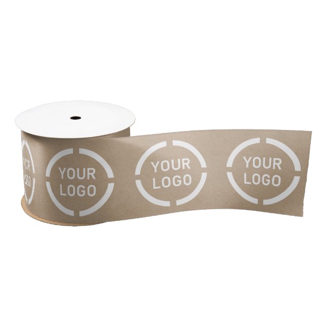 Custom company logo branded business gifts kraft  satin ribbon (Spool)