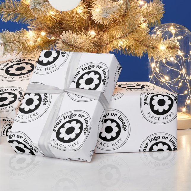 Custom Company Logo Branded Business Gifts White Wrapping Paper (Holidays)