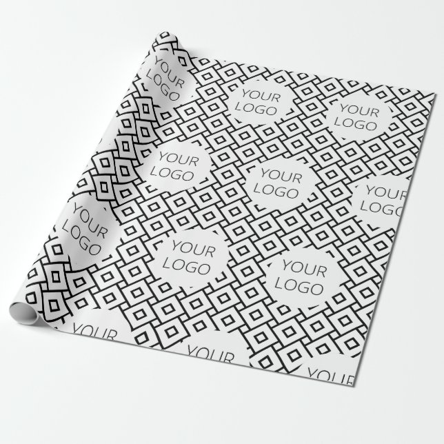 Custom company logo branded business wrapping paper (Unrolled)