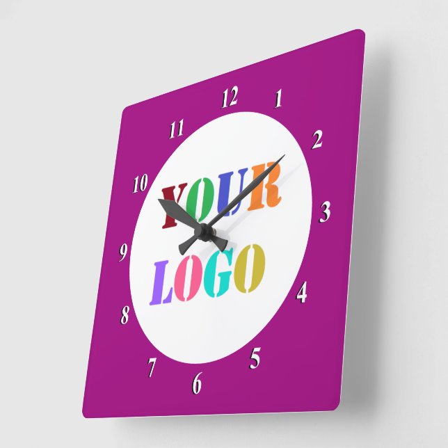 Custom Company Logo Branded Clock Example (Angle)