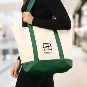 Custom Company Logo Branded Promotional Green Tote Bag