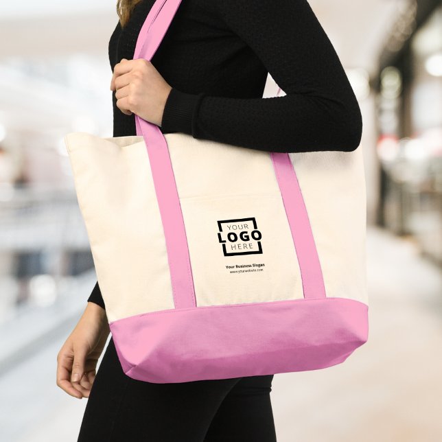 Custom Company Logo Branded Promotional Pink Tote Bag (Creator Uploaded)