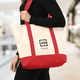 Custom Company Logo Branded Promotional Red Tote Bag