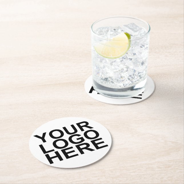 Custom Company Logo Branded Round Paper Coaster (Insitu)