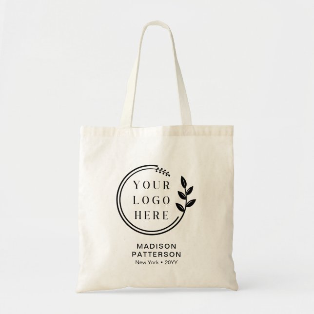 Custom Company Logo Budget Business Custom Name Tote Bag (Front)