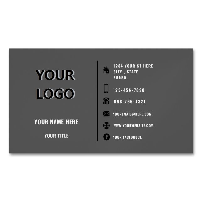 Custom Company Logo Business Card Magnet (Front)