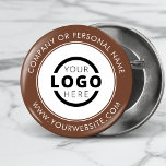 Custom Company Logo Business Corporate Branded 6 Cm Round Badge<br><div class="desc">Create your own custom pinback button pin with your company logo and personalised brand message or contact info. This is a promotional giveaway button for marketing your business on trade shows, conferences, and other company events. You can easily change the background colour to match your corporate colours. No minimum order...</div>