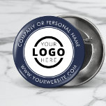 Custom Company Logo Business Corporate Branded 6 Cm Round Badge<br><div class="desc">Create your own custom pinback button pin with your company logo and personalised brand message or contact info. This is a promotional giveaway button for marketing your business on trade shows, conferences, and other company events. You can easily change the background colour to match your corporate colours. No minimum order...</div>