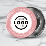Custom Company Logo Business Corporate Branded 6 Cm Round Badge<br><div class="desc">Create your own custom pinback button pin with your company logo and personalised brand message or contact info. This is a promotional giveaway button for marketing your business on trade shows, conferences, and other company events. You can easily change the background colour to match your corporate colours. No minimum order...</div>