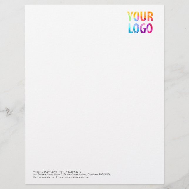 Custom Company Logo Business Corporate Custom Letterhead (Front)