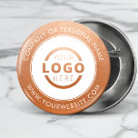 Custom Company Logo Business Corporate Giveaway 6 Cm Round Badge<br><div class="desc">Create your own custom pinback button pin with your company logo and personalised brand message or contact info. This is a promotional giveaway button for marketing your business on trade shows, conferences, and other company events. You can easily change the background colour to match your corporate colours. No minimum order...</div>