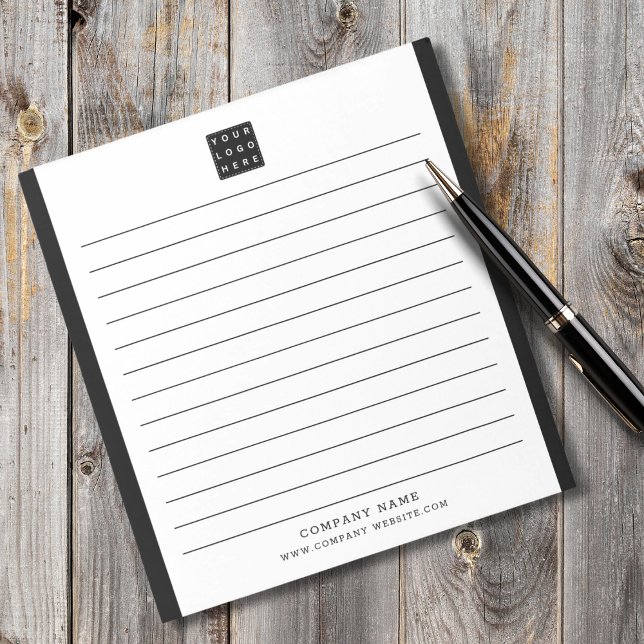 Custom Company Logo Business Name Black Border   Notepad (Custom Company Logo Business Name Black Border Notepad
)