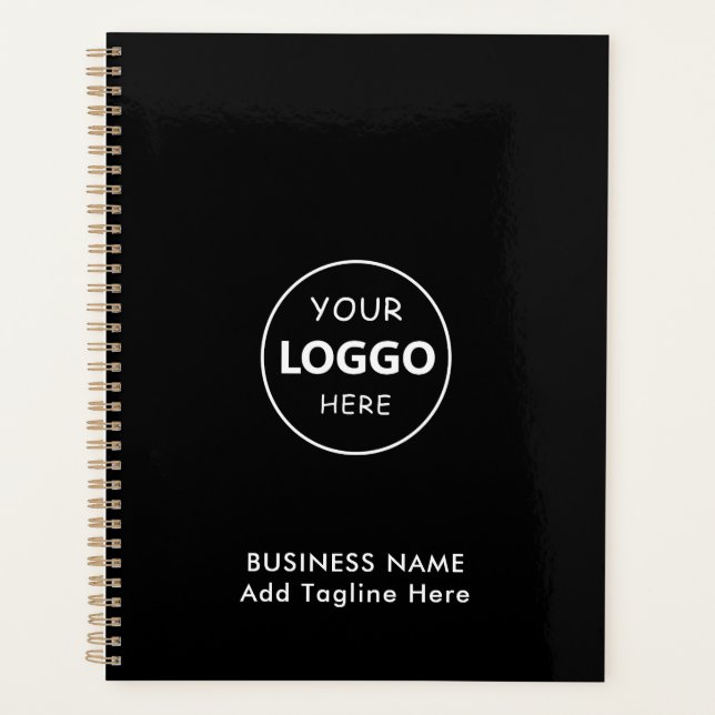 Custom Company Logo Business Promotional Black Planner (Front)