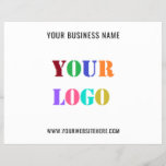 Custom Company Logo Business Promotional Flyer<br><div class="desc">Custom Colours and Fonts - Personalised Flyer with Your Company Logo and Text Promotional Business Flyers / Gift - Add Your Logo / Image or QR Code - Photo / and Text - Name / Information / More - Resize and move elements with Customisation tool. Choose / add your favourite...</div>