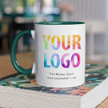Custom Company Logo Business Promotional Gift Mug<br><div class="desc">Easily personalise this mug with your own company logo and business information. Promotional mugs make a long lasting impression so they make great corporate gifts, giveaways, or souvenirs for clients, customers, and employees. Design Tip: Bring branding customisation to the next level by selecting a background colour to match your brand...</div>