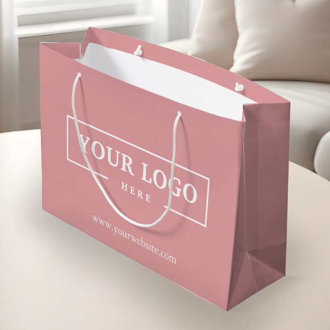 Custom Company Logo Business Promotional Pink Large Gift Bag (Creator Uploaded)