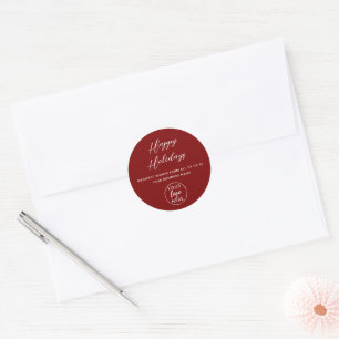 Custom Company Logo Christmas Holiday Classic Round Sticker