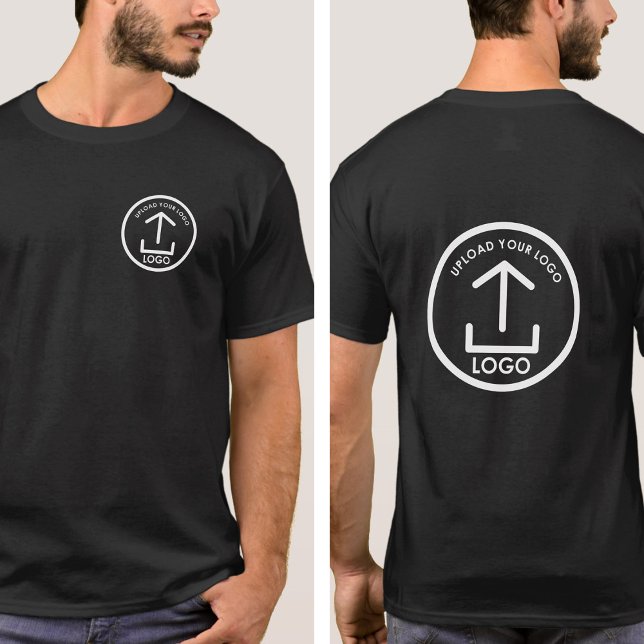 Custom Company Logo Double Sided Black T-Shirt (Custom Company Logo Double Sided Black T-Shirt)