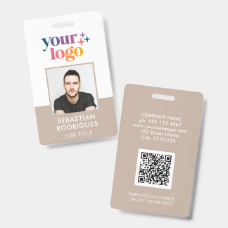 Custom Company Logo Employee Photo ID Badge
