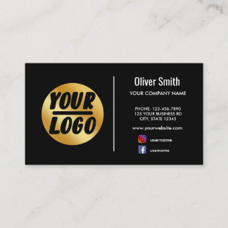 custom company logo gold Black Retro or any colour Business Card