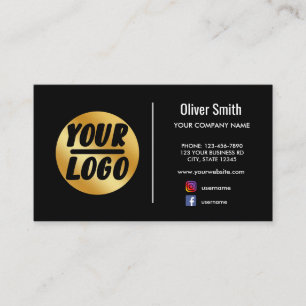 custom company logo gold Black Retro or any colour Business Card