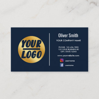 custom company logo gold blue Retro or any colour  Business Card