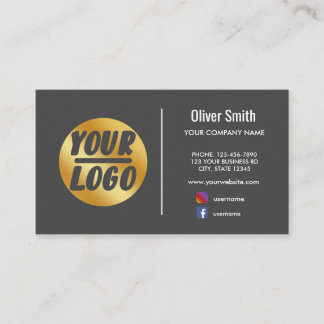 custom company logo gold Dark grey or any colour  Business Card