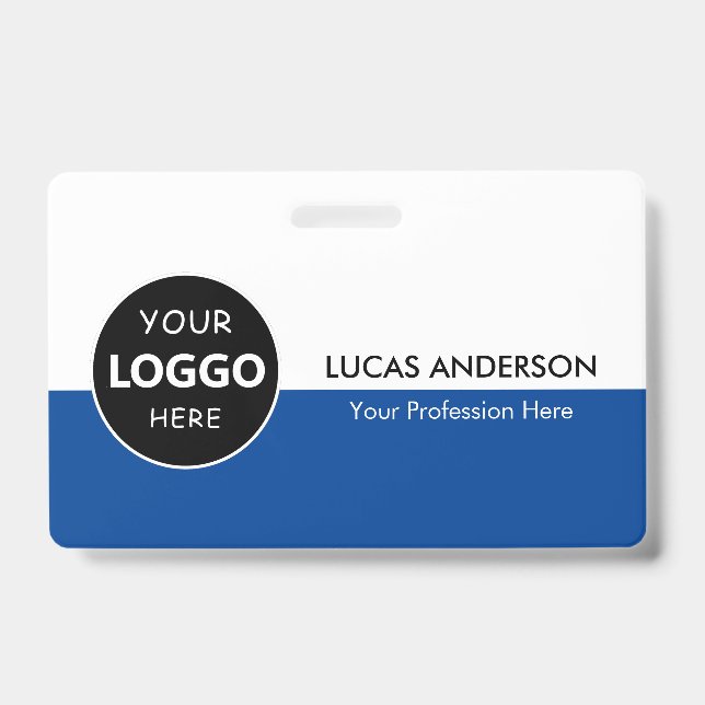 Custom Company Logo ID Employee Staff Minimalist Badge (Front)