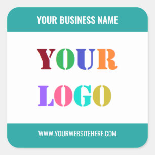 Custom Company Logo Info Branded Stickers Example