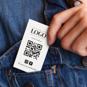 Custom Company Logo Instagram Facebook QR Code Business Card