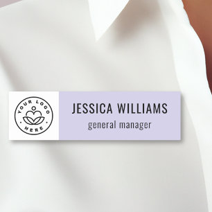 Custom Company Logo Lavender Employee Name Tag