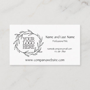 Custom Company Logo Leaves Wreath Business Card