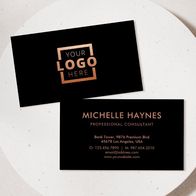 Custom Company Logo Modern Corporate Business Card (Creator Uploaded)